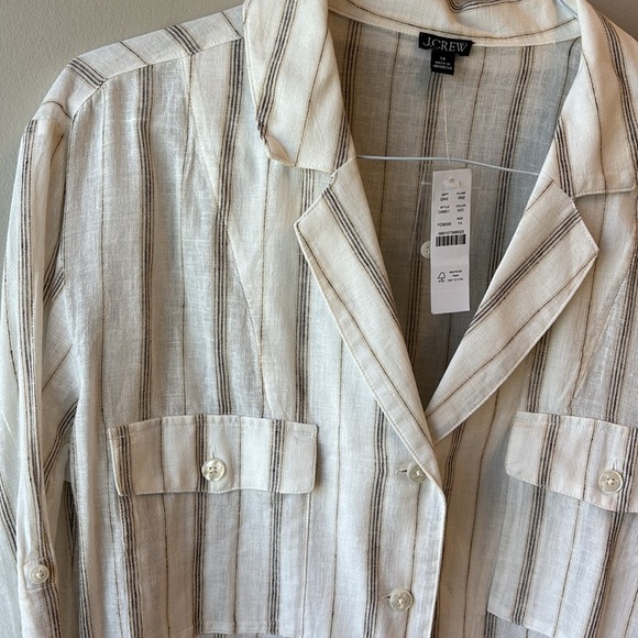 J. Crew NWT 14 Women's Striped Cream Jacket - Picture 2 of 6